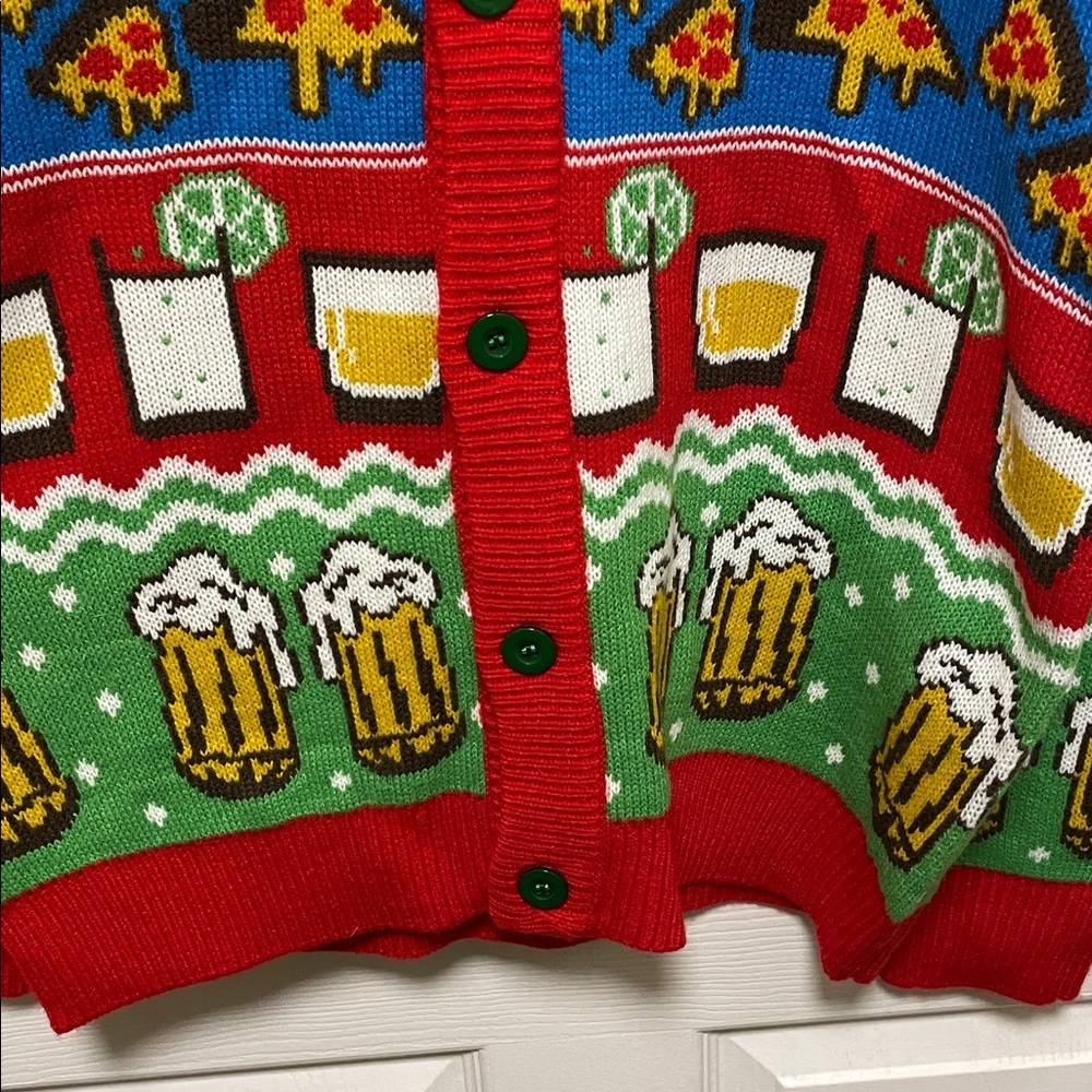 Cheesy | Christmas Jumpers |“Nightcap Before Christmas”|Cardigan |Size L |Unisex - Picture 4 of 16